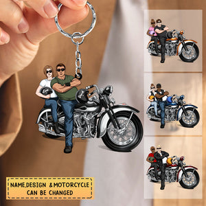 To My Husband - Personalized Gifts Custom Motorcycle Keaychain For Him For Couples For Him, Motorcycle Lovers