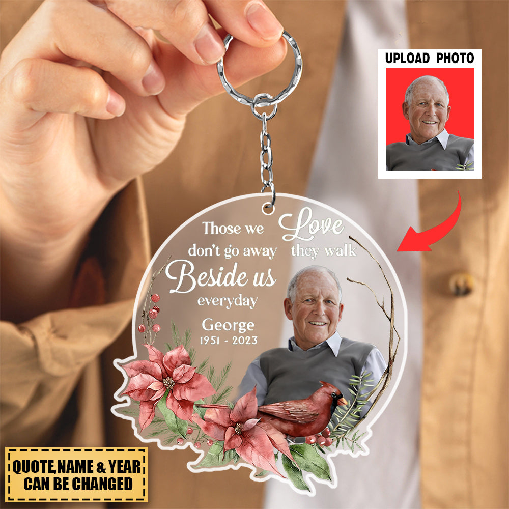 Gift For Loss lover Memorial Those We Love Don't Go Away Custom Photo Keychain