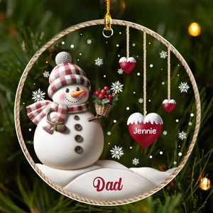 Happy Christmas Snowman Grandma - Personalized Acrylic Ornament