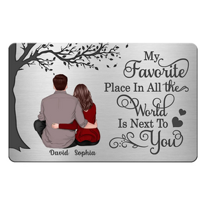 My Favorite Place Couple Gift Personalized Metal Wallet Card