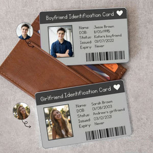 Girlfriend Boyfriend Identification Card - Personalized Aluminum Wallet Card