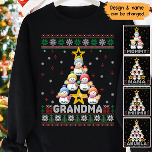 Personalized Title Grandma Snowman Christmas Gift Sweatshirt