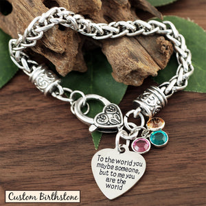 To me you are the world Antique Silver Bracelet