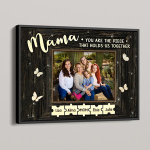 Personalized Puzzle Piece Canvas Poster-Mama,You Are The Piece That Holds Us Together