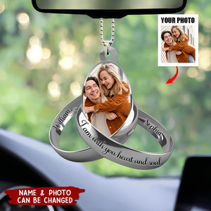 Personalized Photo Couple Silver Rings Acrylic Ornaments