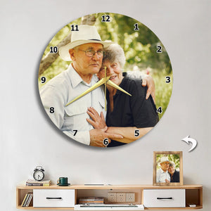 Personalized Photo Acrylic Hanging Wall Round Clock Gift For Family