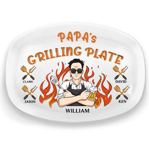 The King Of The Kitchen - Family Personalized Platter - Father's Day, Gift For Dad, Grandpa