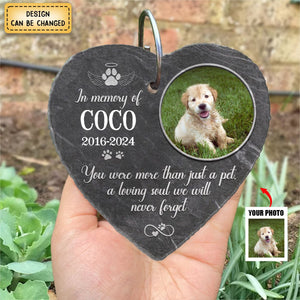 Personalized Memorial Garden Slate & Hook -  Loss Of pet Sympathy Gift, Dog Memorial Stone