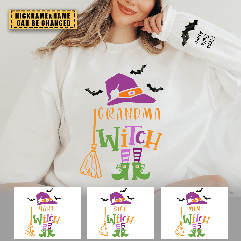 Grandma Witch Halloween Personalized  Sweatshirt