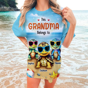 Personalized This Grandma Belongs To Kids Turtle Beach T-shirt