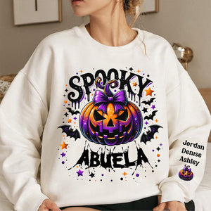 Personalized Halloween Gift For Grandma Spooky Sweatshirt