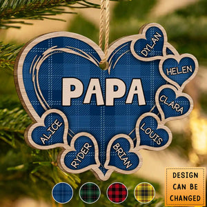 Little Sweethearts - Personalized Wooden Cutout Ornament - Gift For Papa, Grandma