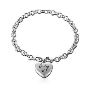 Personalized heart urn bracelet For Pet Ashes