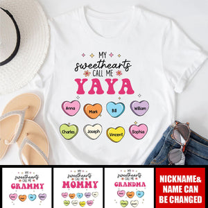 Personalized My Sweethearts Call Me Yaya Pure cotton T-shirt