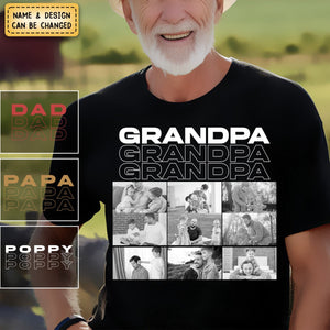 Father - Custom Photo - Personalized Pure Cotton T-Shirt