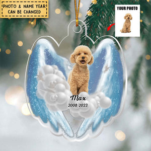 Upload Photo Memorial Wings Loss Personalized Acrylic Ornament