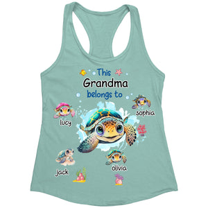 This Grandma Belongs to Cute Ocean Turtles Personalized Tank Top