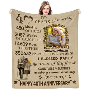 Anniversary Blanket Gifts - Custom Blanket Gift For Couple - Personalized Gifts For Couples