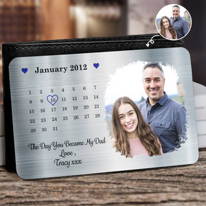 Personalized The Day You Became My Dad Metal Wallet Card