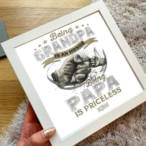 Personalized BEING PAPA Light Shadow Box - Father's Day Gift