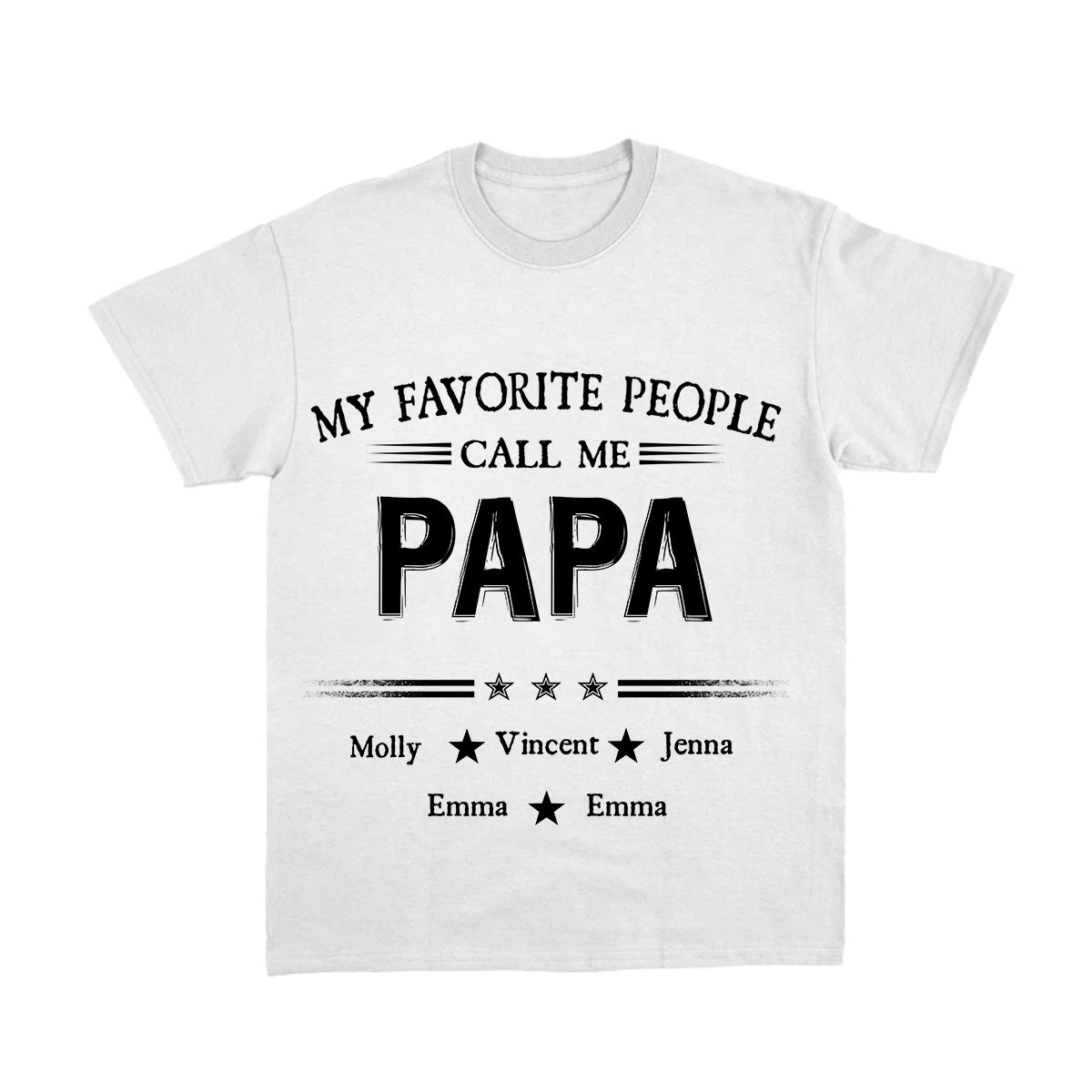 Personalized My Favorite People Call Me Papa With Kids Pure Cotton T-Shirt