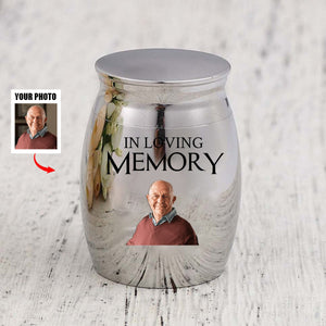 Personalized Memorial Upload Photo Small Urn For Human Ashes ,Pet Memorial Urn - Small Ashes Keepsake