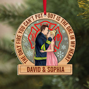 The Only Fire You Can't Put Out, Firefighter Couple Personalized Christmas Ornament