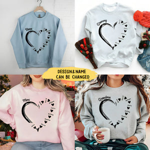 Personalized Grandma and Grandkids,Grandma Heart Sweatshirt