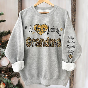 Personalized I Love Being Gigi Grandma Leopard Sweatshirt