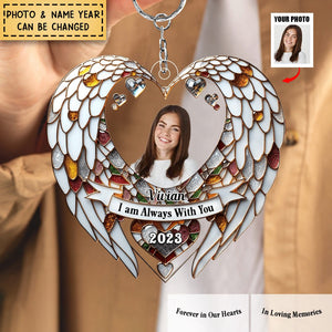 Angel Wings Upload Photo Memorial Personalized Acrylic Keychain