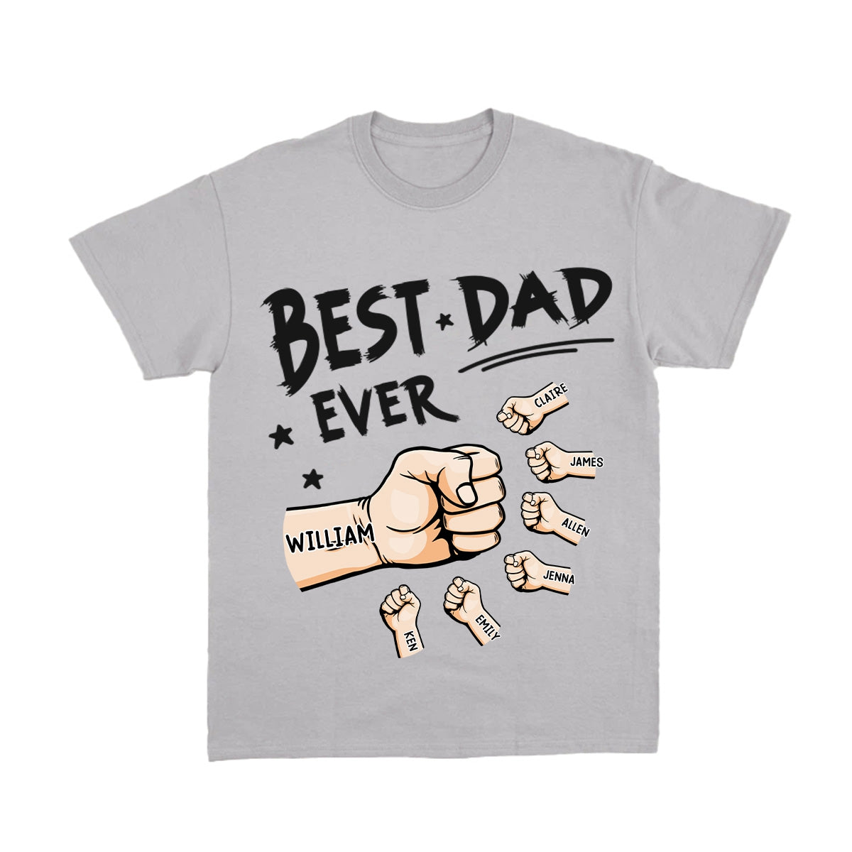 The Best Dad Ever - Family Personalized Pure Cotton T-Shirt