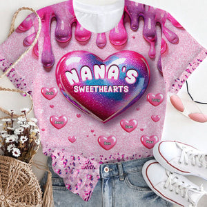 Personalized Grandma's Sweethearts Kids All-over Print T-Shirt