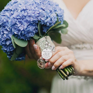 Personalized Lace Oval Photo Bouquet Charm Memorial Wedding Gift for Bride