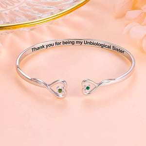 Personalized Birthstones Bracelet For Bestie, Best Friend - Thank You For Being My Unbiological Sister