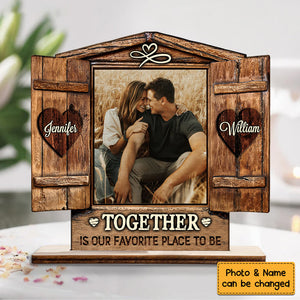 Personalized Couples Custom Photo Home Is Where The Heart Is Wood Plaque