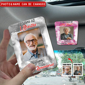 Memorial Insert Photo, A Big Piece Of My Heart Lives In Heaven Personalized Photo Car Visor Clip