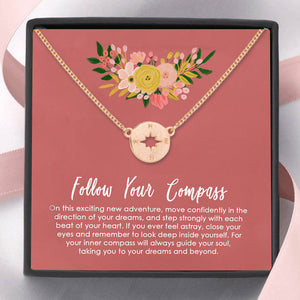 Graduation Gift-Follow Your Compass Necklace