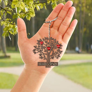 Mother’s day gift-Blessing Tree Personalized Name Keychain