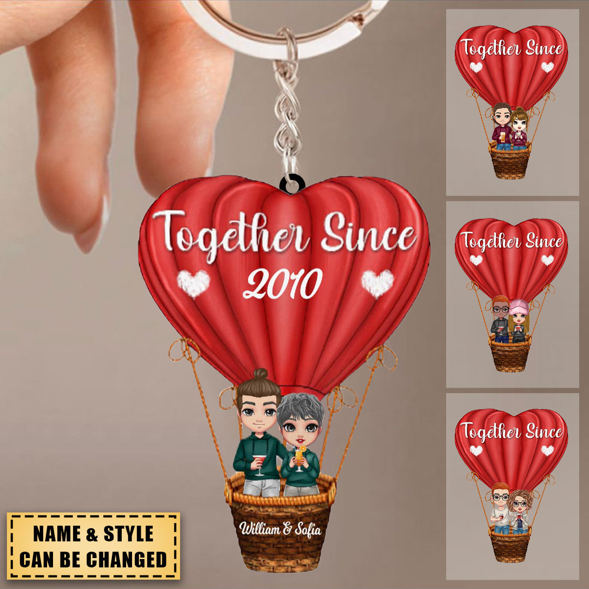 Personalized Gifts Together Since Couple Love for Valentine  Keychain