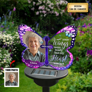 Custom Photo Your Wings Were Ready - Personalized Custom Solar Light