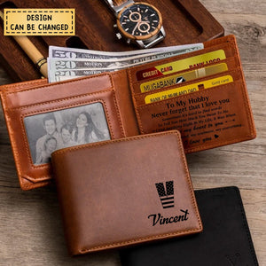 Never Forget That I Love You - Personalized Leather Wallet