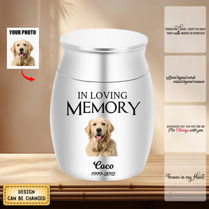 Personalized Memorial Upload Photo Small Urn For Human Ashes ,Pet Memorial Urn - Small Ashes Keepsake