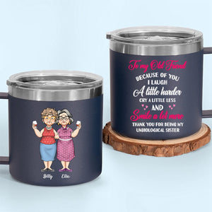 Gift For Old Friends Thank You For - Personalized 14oz Stainless Steel Tumbler With Handle