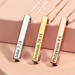 Personalized Vertical Bar Necklace