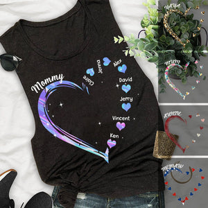 Personalized Grandma and Grandkids Heart Tank Top