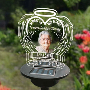 Always on our minds Forever in our hearts - Personalized Solar Outdoor Lights Garden Decor