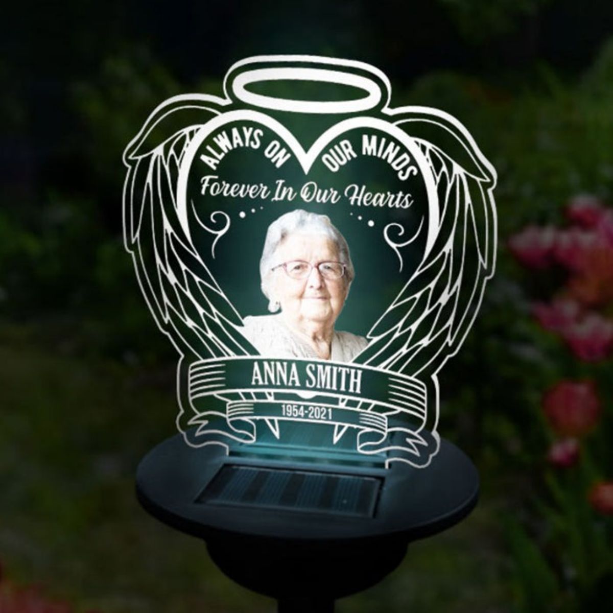 Always on our minds Forever in our hearts - Personalized Solar Outdoor Lights Garden Decor