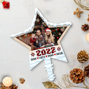 Personalized Family Photo Star Tree Topper - Christmas Gift Idea for Family