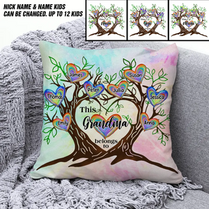 Personalized This Grandma Mommy Aunt Nana Belongs to Kid Name Pillow