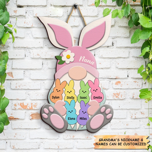 Personalized Grandma's Rabbit Door Sign - Gift For Grandma